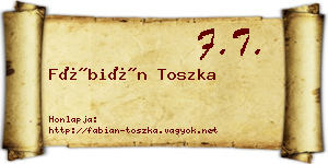 Fábián Toszka névjegykártya